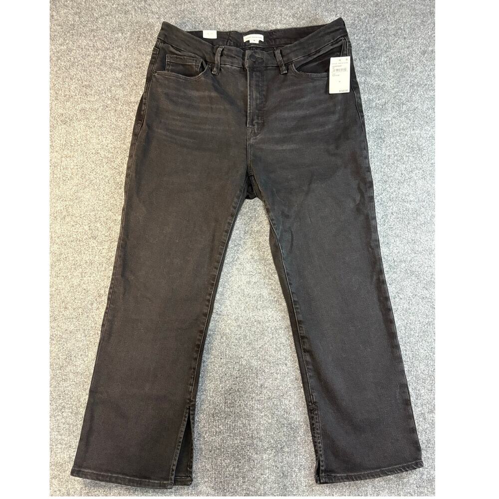 NWT Good American Good Legs Straight Black Women's Jeans Sz 16 split bottom hem